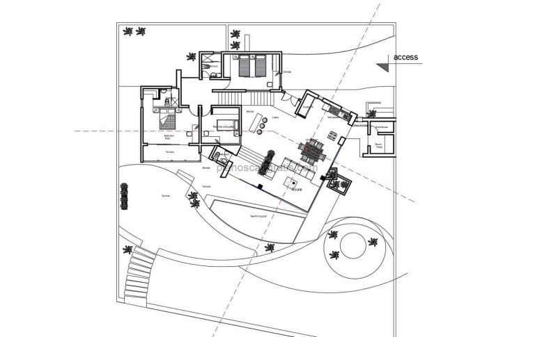 Casa Moderna en Colina Planos de AutoCAD 0203212