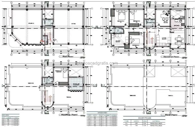 Mezcla De Edificio Comercial Y Residencial Planos de AutoCAD 905214