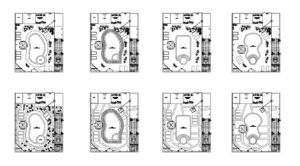 planos de piscinas en bloques de autocad formato dwg, diferentes formas, ovaladas, rectangulares, circulares, plano para descarga gratis