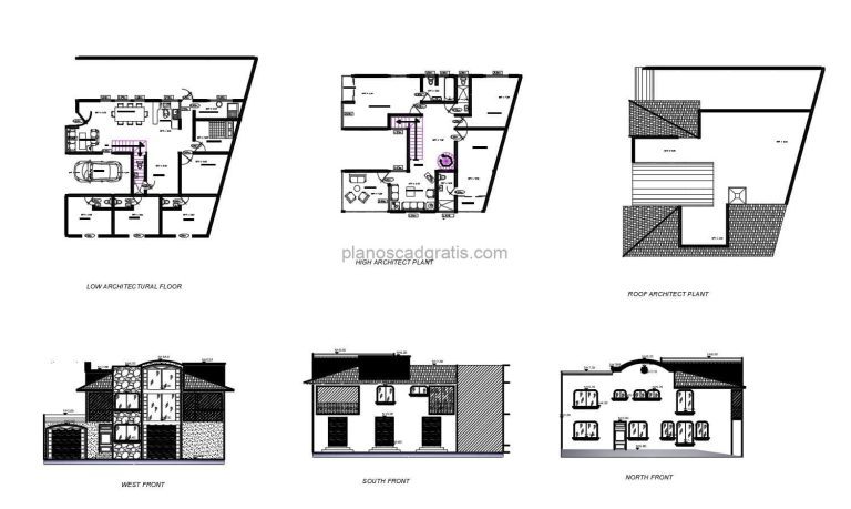 Casa De Dos Pisos Proyecto Completo Planos de AutoCAD 206214