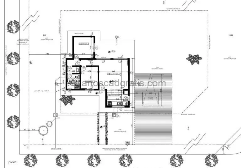 Casa De Un Piso Con Dos Habitaciones Planos de AutoCAD 1708201