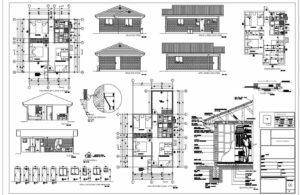 proyecto completo de pequeña casa campestre en planos en formato dwg de autocad para descarga gratis
