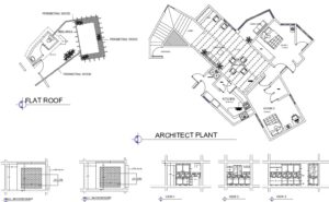 planos de autocad de casa campestre con dos habitaciones y area de bbq techada planta amueblada con dimensiones, secciones, elevaciones para descarga gratis en formato dwg
