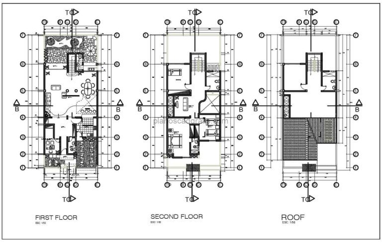 Casa De 2.5 Pisos Proyecto Completo 246 M2 Planos de AutoCAD 91121