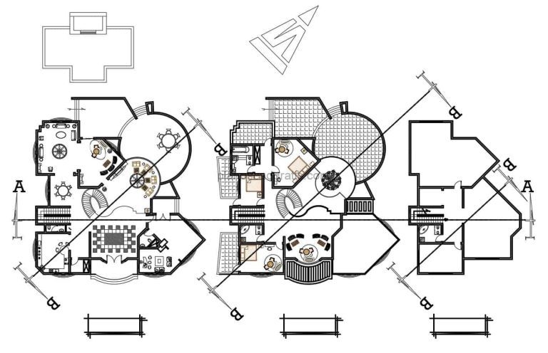 Casa Moderna Con Piscina y Jacuzzy Planos de AutoCAD 111121