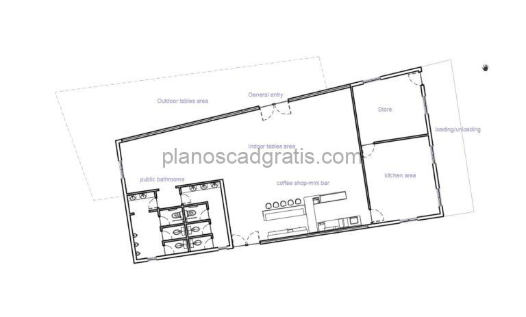 Cafetería y Minibar- Planos de AutoCAD 2601221