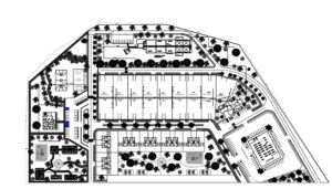 Proyecto Habitacional Completo en plano DWG de AutoCAD todas las areas sociales, areas de juegos infantiles, planta de tratamiento de agua, apartamentos, parqueos, areas deportivas, areas verdes.