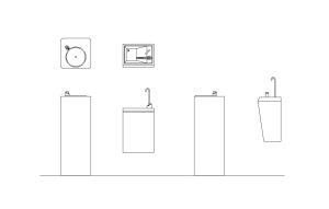 bebedero de agua dibujo de autocad, vistas en planta y alzado, archivo dwg para descarga gratis