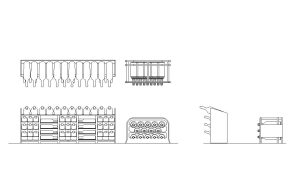 muebles de vino dibujo de autocad vistas en planta y alzados, archivo dwg para descarga gratis