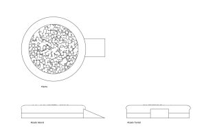 piscina de pelotas dibujo de autocad, vistas en planta y alzados, archivo dwg para descarga gratis